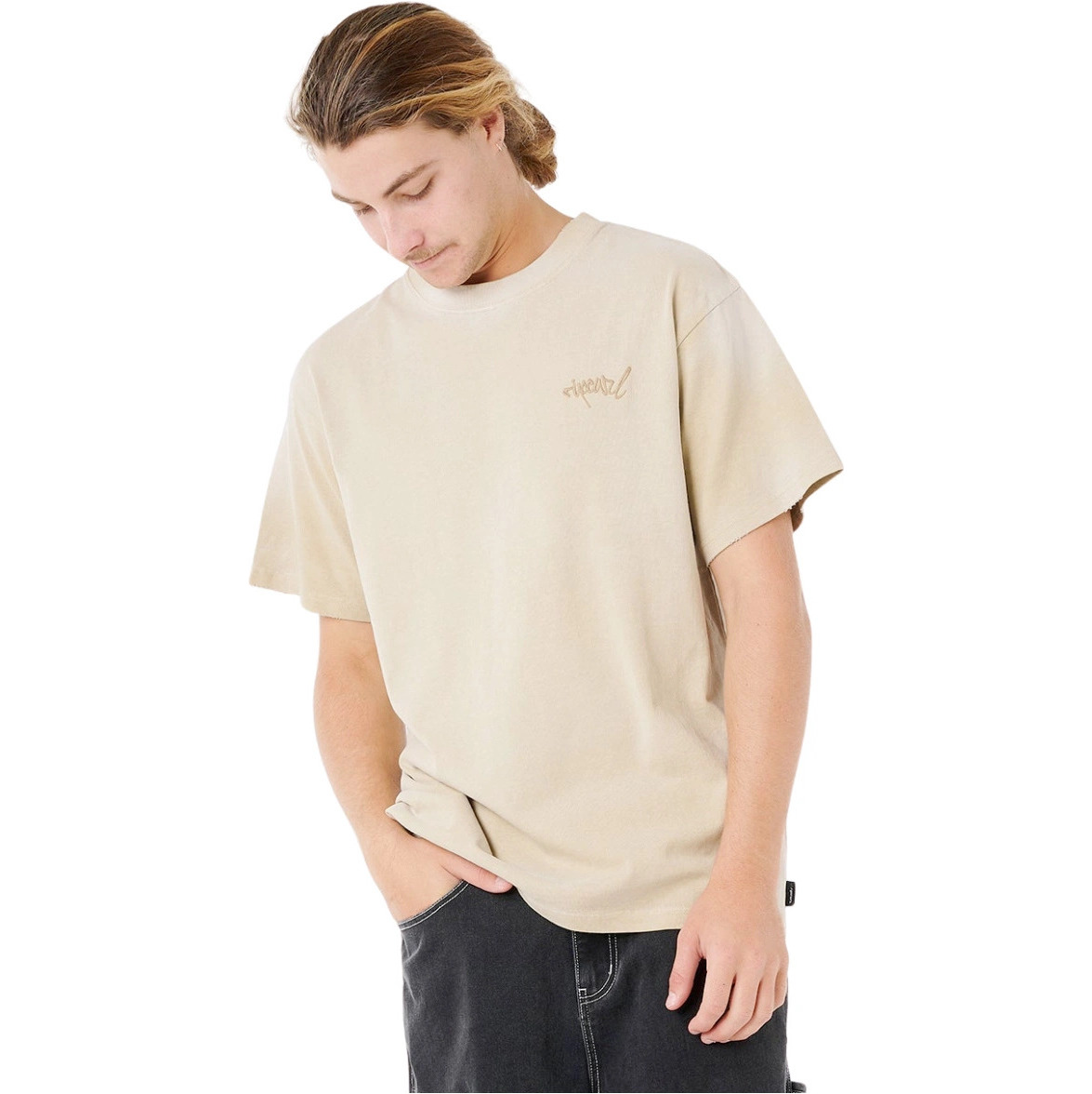 2025 Rip Curl Mens Medina Distressed Tee 0TKMTE - Khaki Sand